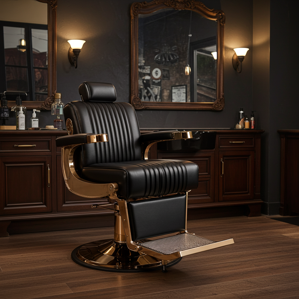 Elite Beauty Barber Chair Black