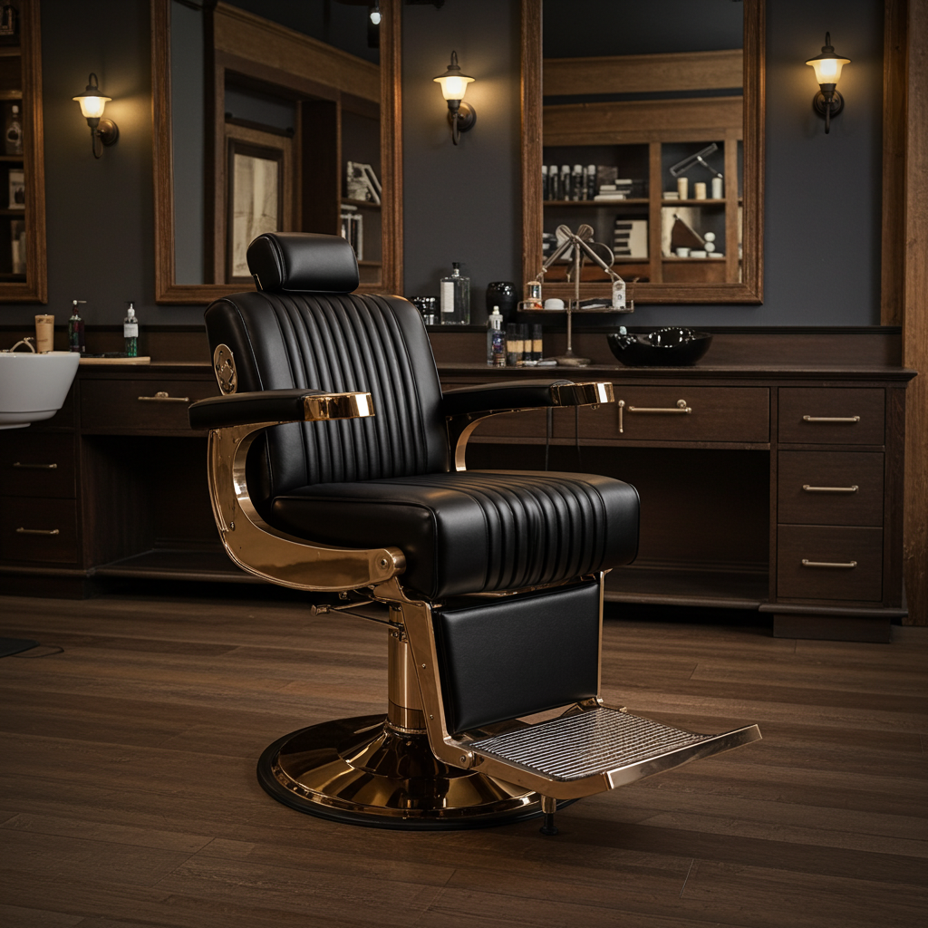 Elite Beauty Barber Chair Black