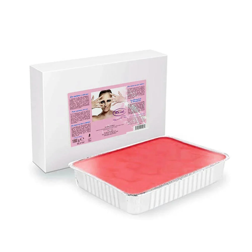 Roial Hot Classic Hard Wax Tray 1000 ml - Pink, Stripless Professional Hair Removal Wax
