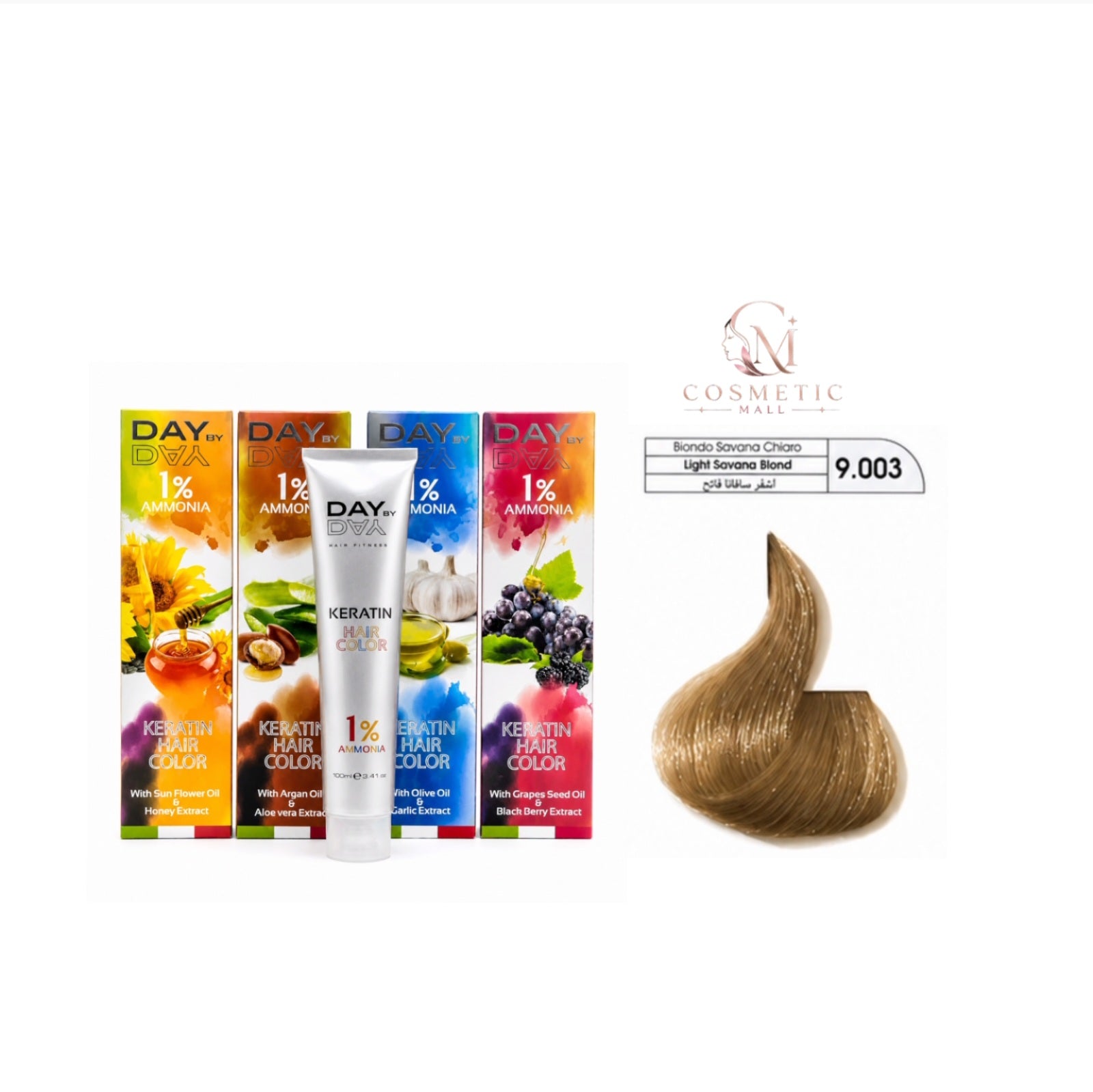 DAY BY DAY 1% AMMONIA  KERATIN HAIR COLOR NO:9.003