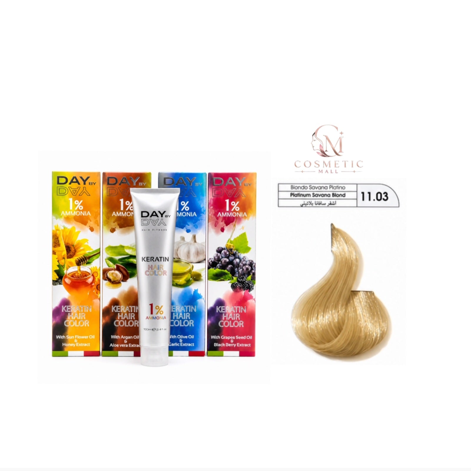 DAY BY DAY 1% AMMONIA  KERATIN HAIR COLOR - NO:11.03