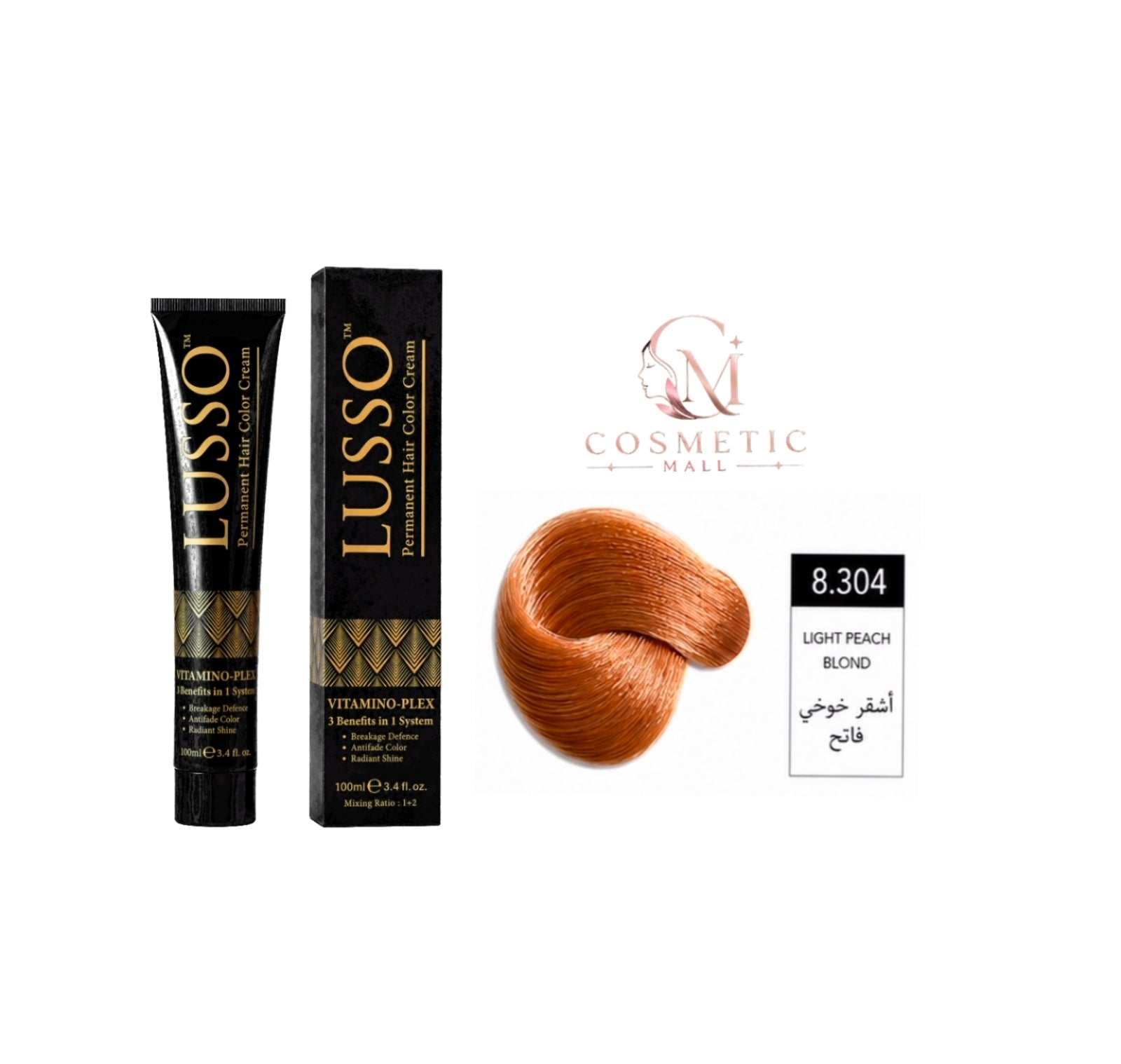 Lusso Hair Color 8.304 100ml