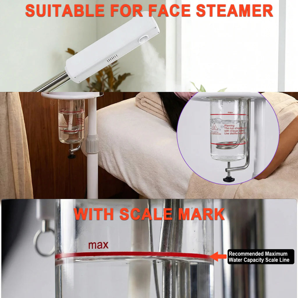 PERFECT ACTIVE Glass Steamer Jar P-03 for Facial Steamer Machine Models 10 & 13 – Transparent Replacement Glass Reservoir