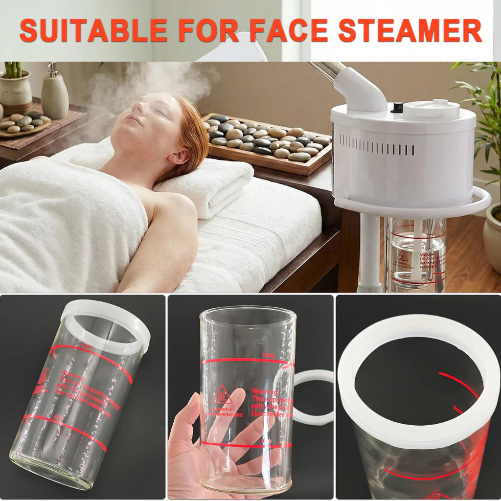 PERFECT ACTIVE Glass Steamer Jar P-03 for Facial Steamer Machine Models 10 & 13 – Transparent Replacement Glass Reservoir