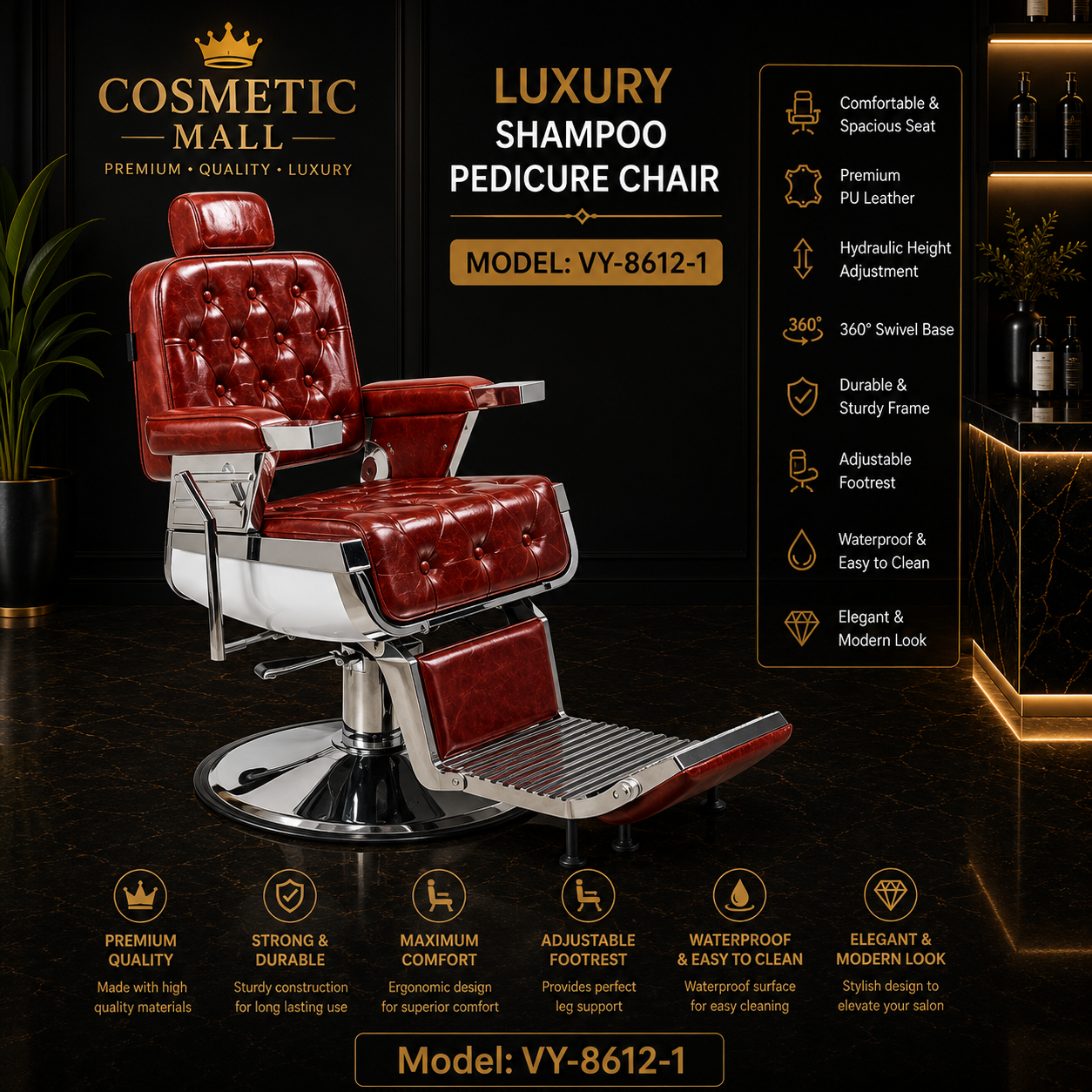 Luxury Shampoo Pedicure Chair – Model VY-8612-1