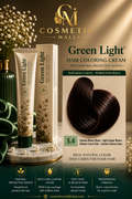 Green Light Hair Coloring Cream 5.4 Light Copper Brown | Professional Permanent Hair Color