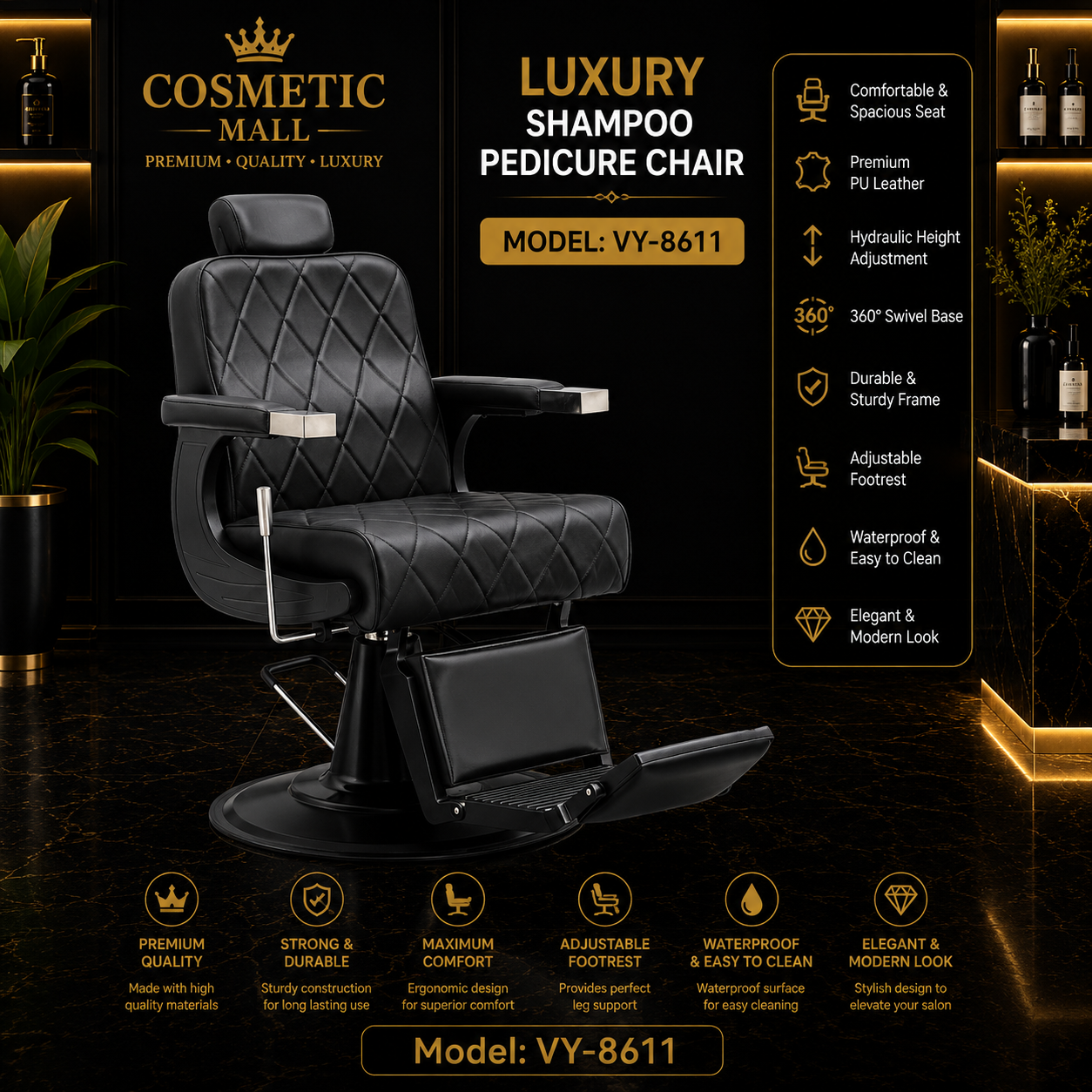 Luxury Shampoo Pedicure Chair – Model VY-8611