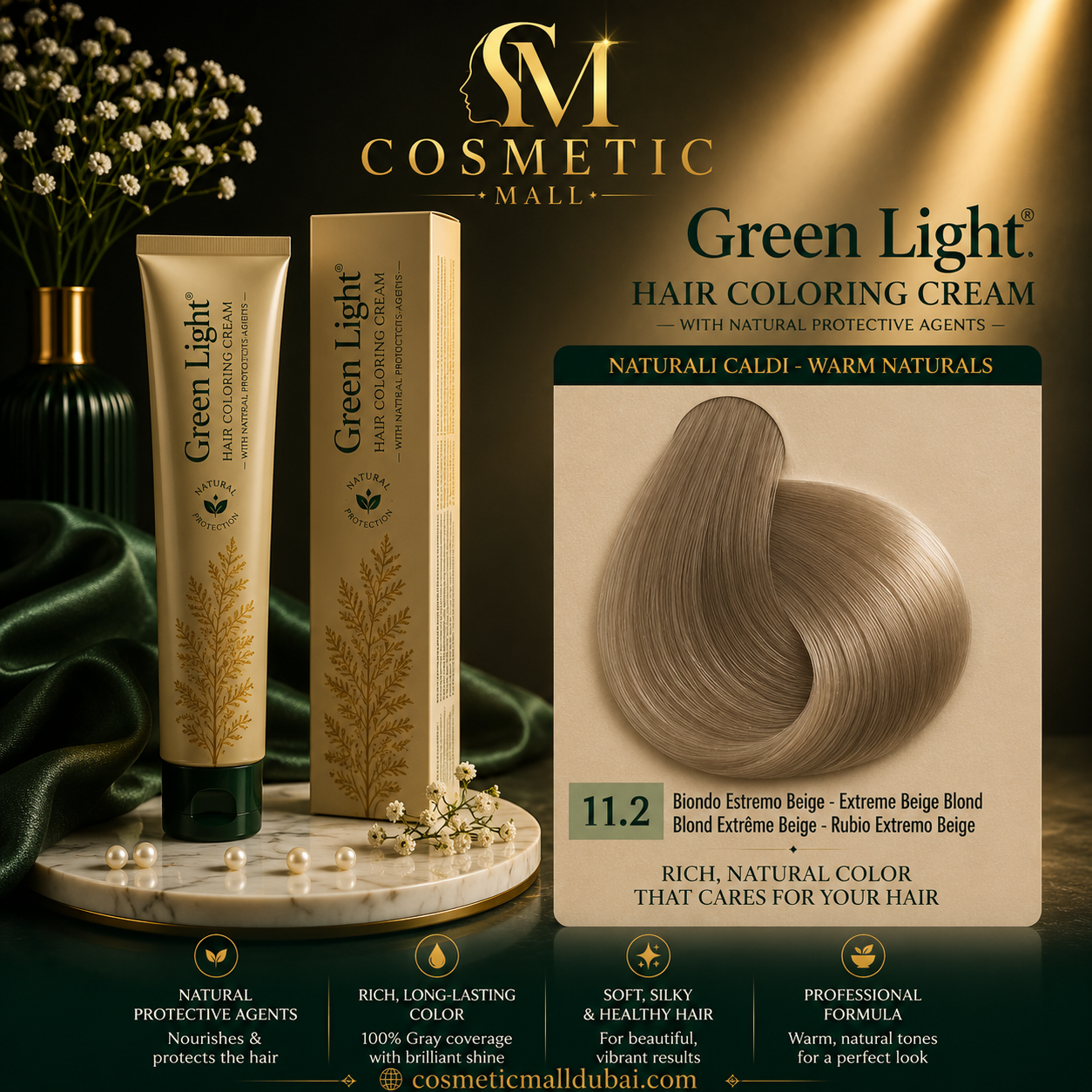 Green Light Hair Coloring Cream 11.2 Extreme Beige Blonde | Professional Permanent Hair Color
