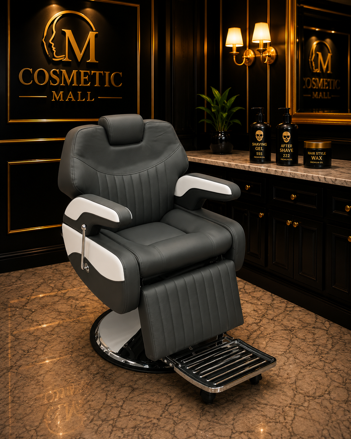 PERFECT ACTIVE BARBER CHAIR BLK & WHT LT811BW