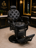 Luxury Black Tufted Barber Chair | Premium Professional Salon Chair