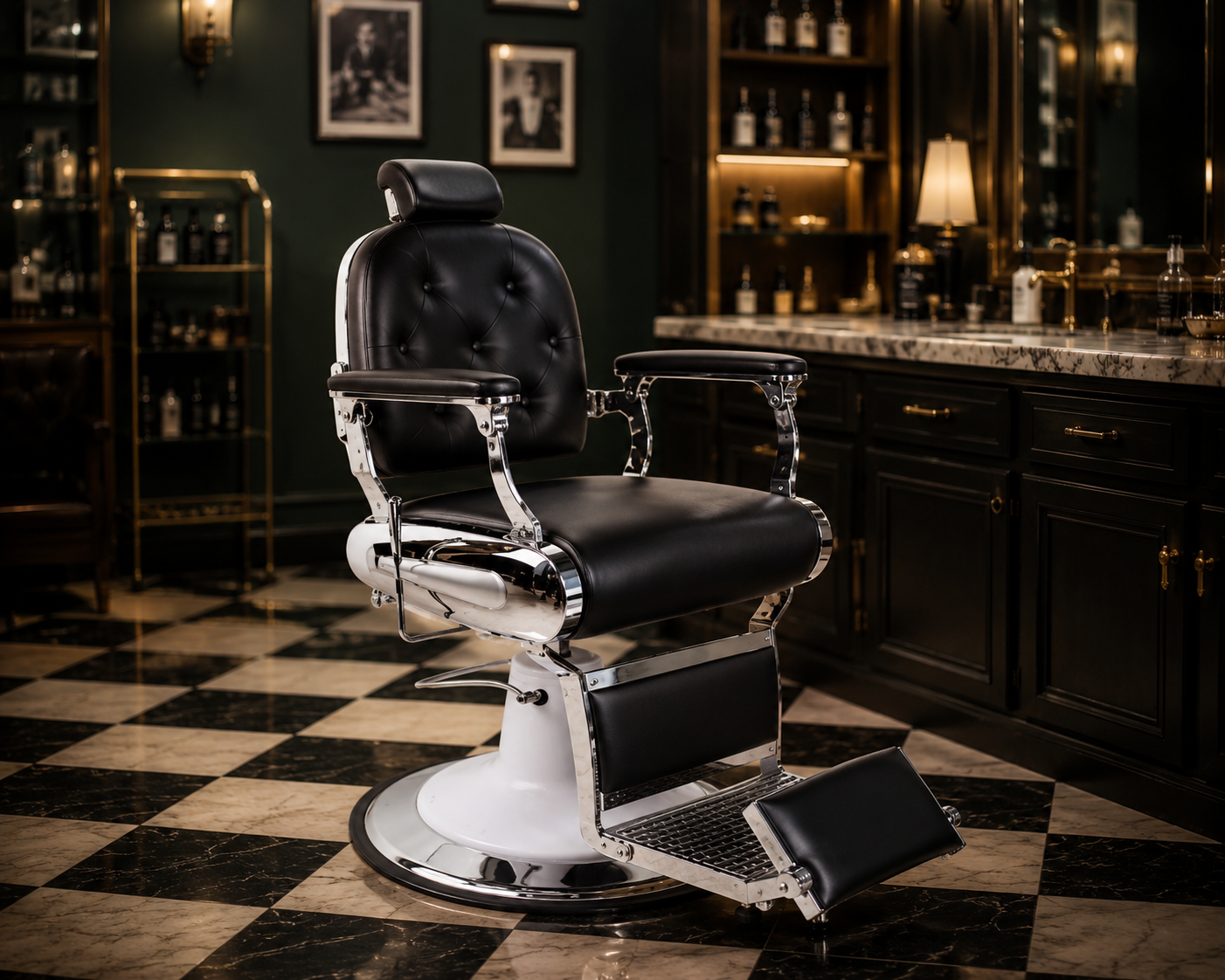 HOOPOE Professional Barber Chair Black