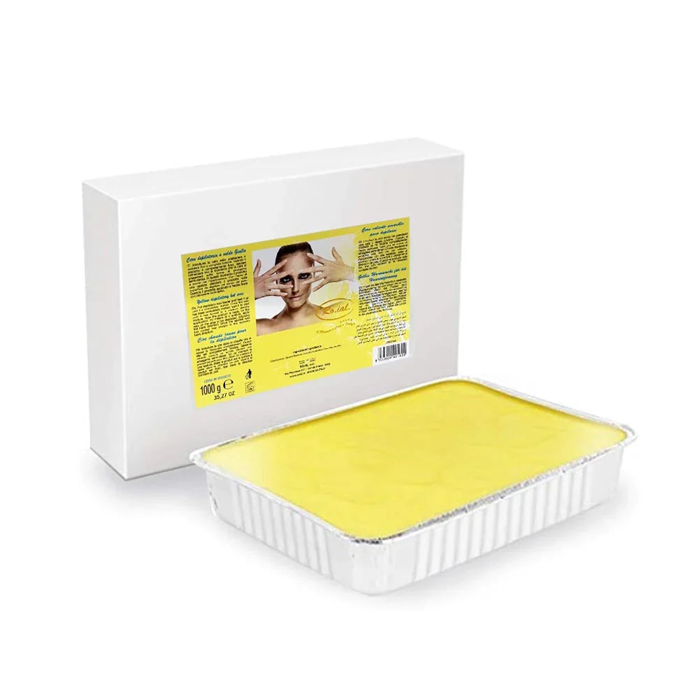 Roial Hot Wax 1000ml - Yellow Hard Stripless Wax Tray for Professional Salon Hair Removal